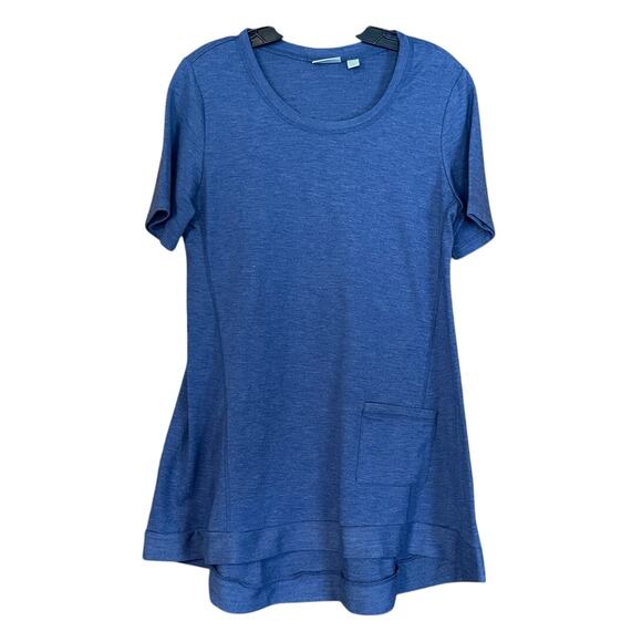 LOGO by Lori Goldstein Tops - LOGO Lounge Lori Goldstein Blue Size Small Terry Short Sleeve Tunic Top Pocket